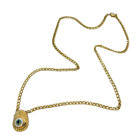 necklace steel gold chain and gold egg